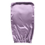 Purple satin bonnett on a white background