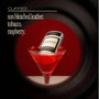 Cuffed product in a red cocktail with a dark background