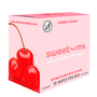 Box of sweetums cherry flavored intimate wipes on a white background