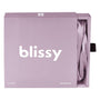Lavender satin bonnet in a Blissy box on a white background