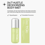 24/7 Hustle Deodorizing Body Mist with product and packaging on a white background