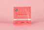 Pink package of 'sweet me' intimate wipes on a pink background
