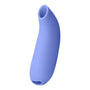 Blue silicone personal massager on a white background