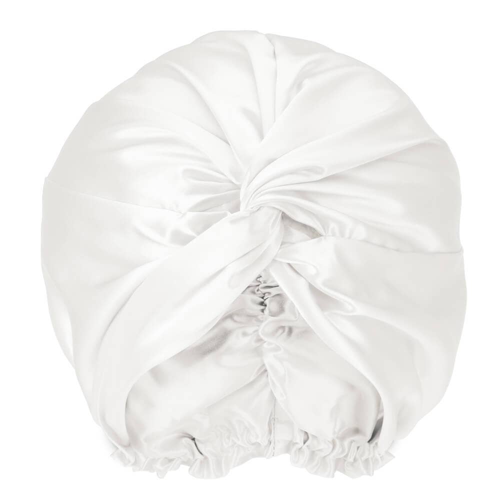 White silk turban on a white background
