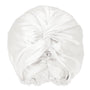 White silk turban on a white background