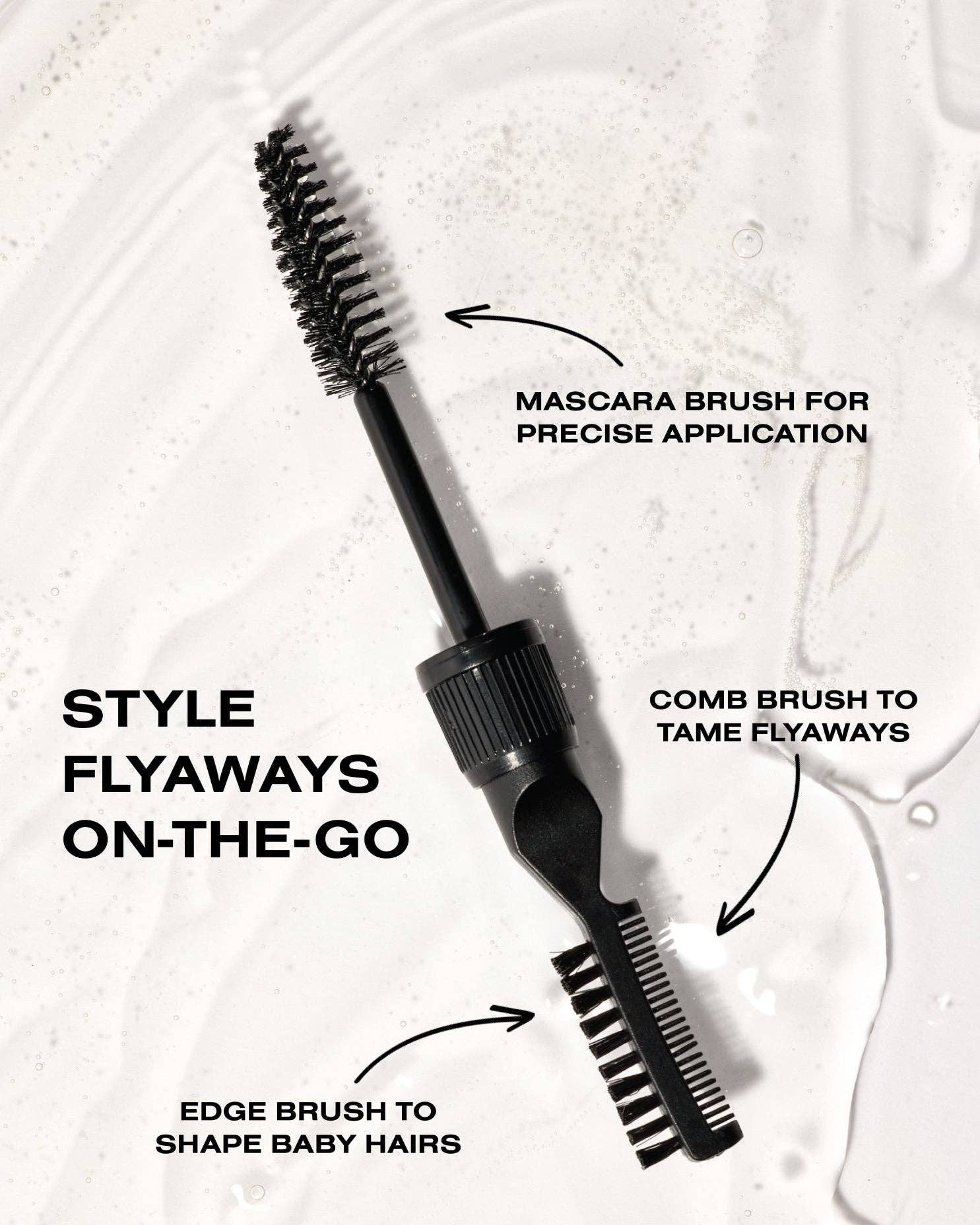 Ceremonia Pequi flyaway gel with brush applicator wand for smoothing baby hairs