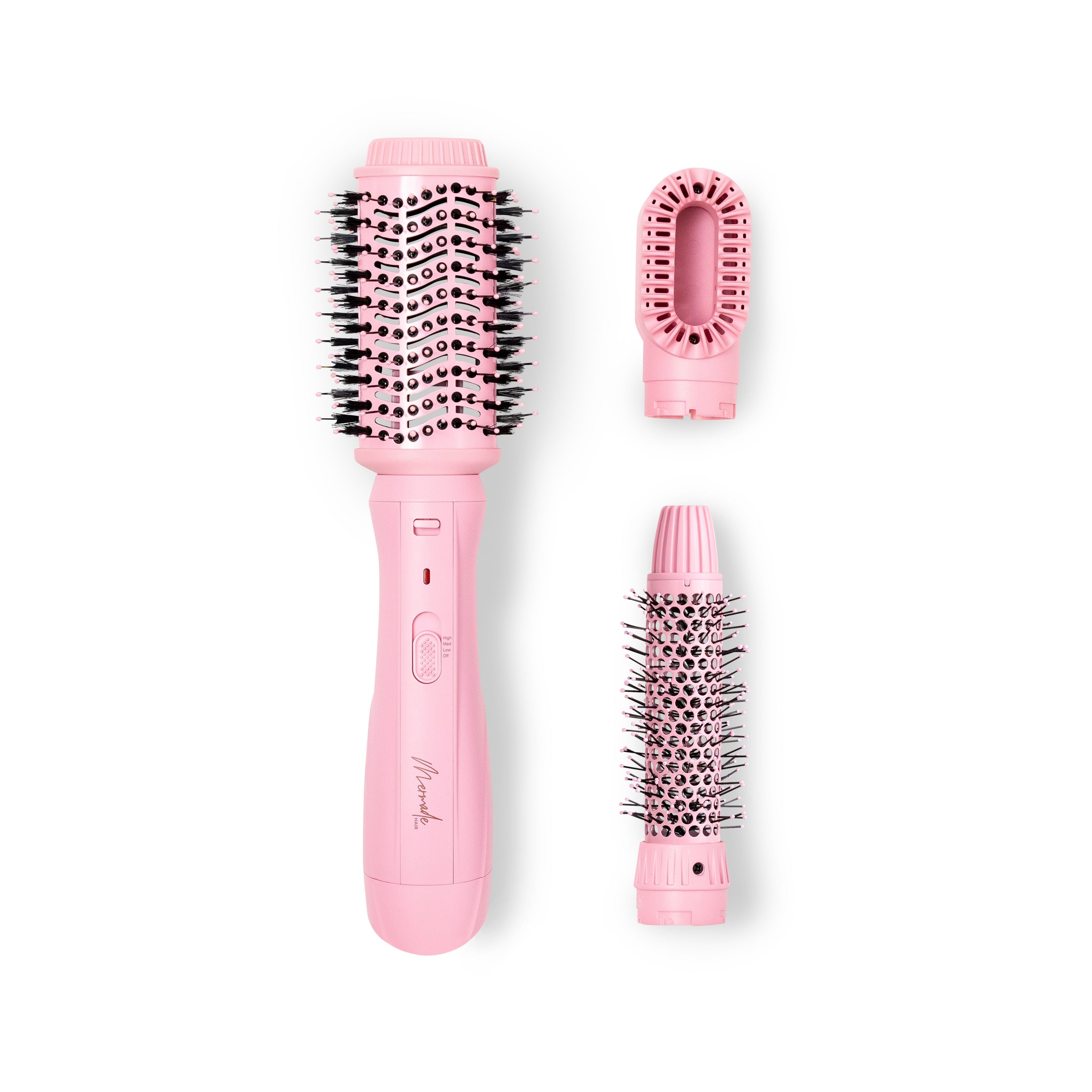 mermade Interchangeable Blow Dry Brush - 3 in 1 ionic hot air styler for volume + curls