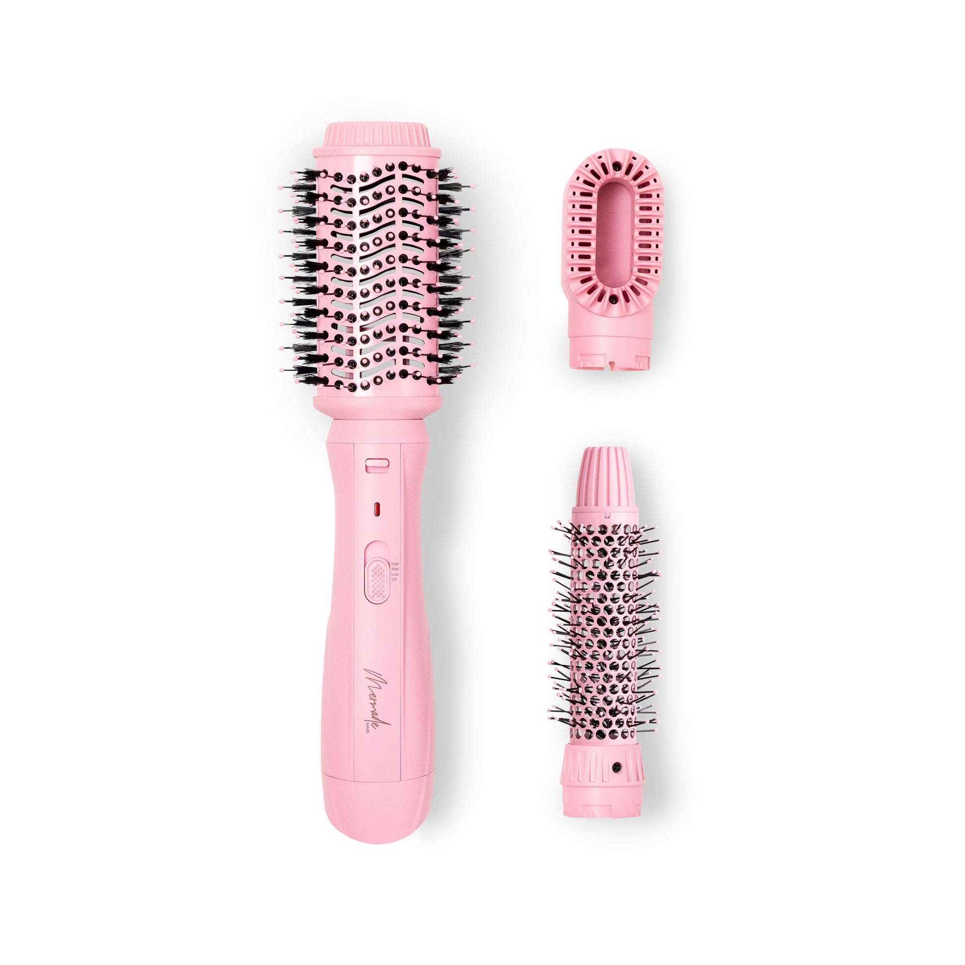 mermade Interchangeable Blow Dry Brush - 3 in 1 ionic hot air styler for volume + curls