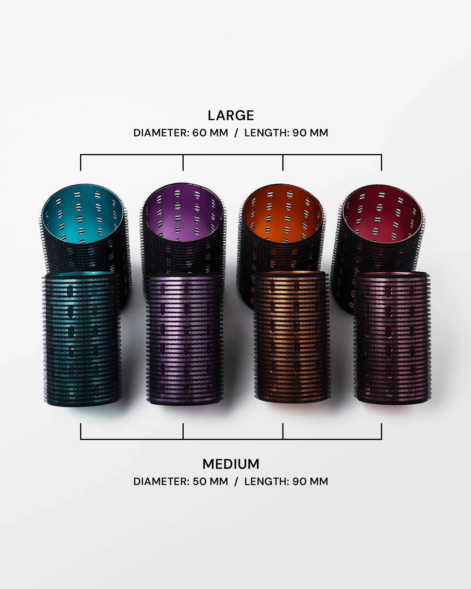 dom dom Metal Hair Rollers - volumizing blowout rollers with clips + storage bag