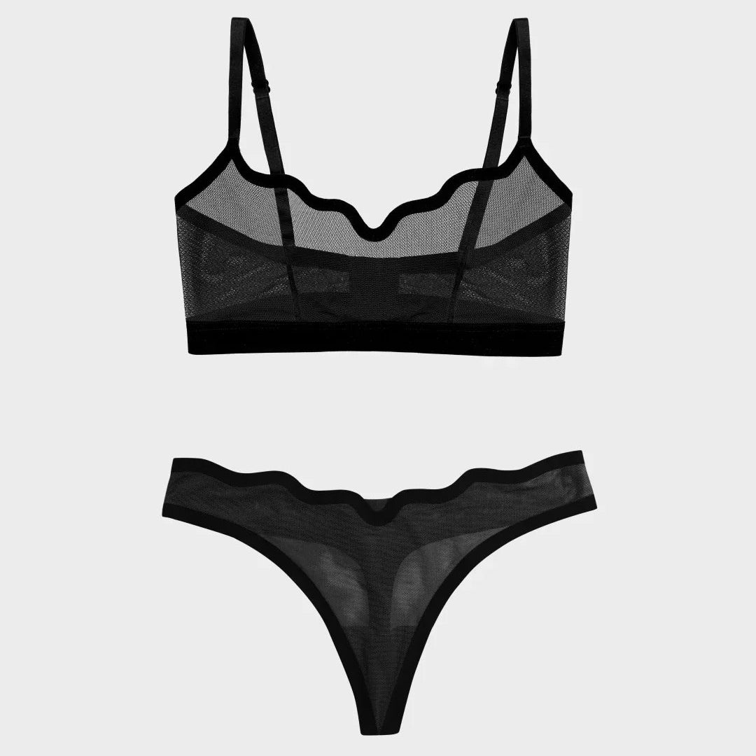 lucy Bra + Thong set in Black Truffle