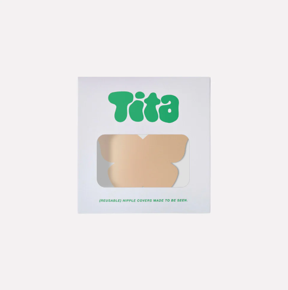 Tita nipple cover packaging with clear window on a white background