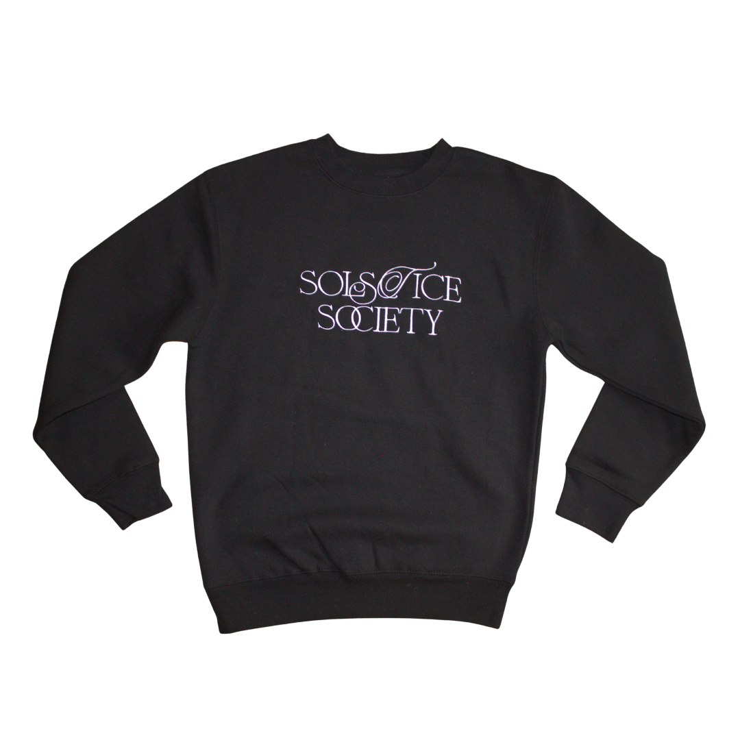 solstice society Embroidered Logo Sweatshirt - black crewneck pullover