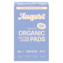 Box of August organic cotton pads on a white background