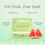 Sweetums intimate wipes packaging with watermelon slices on a green background