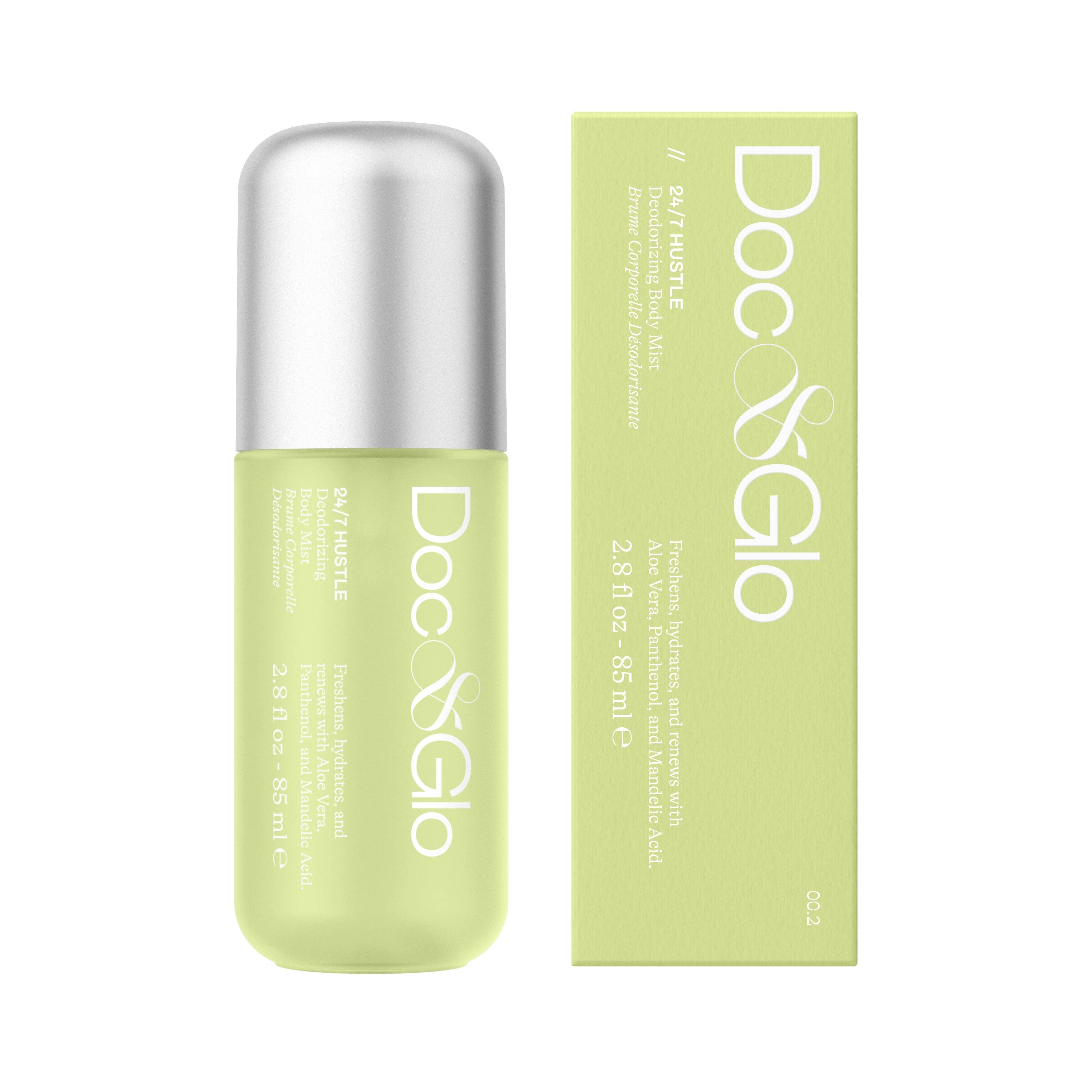 Doc Glo bottle and packaging on a white background