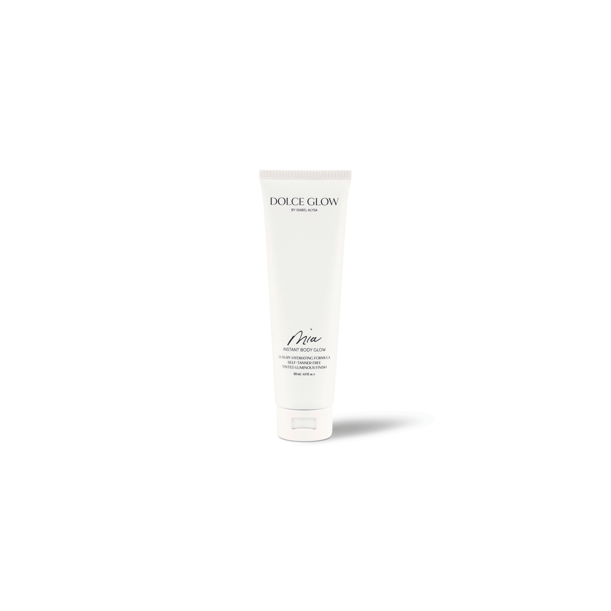 Dolce Glow product turning against a white background
